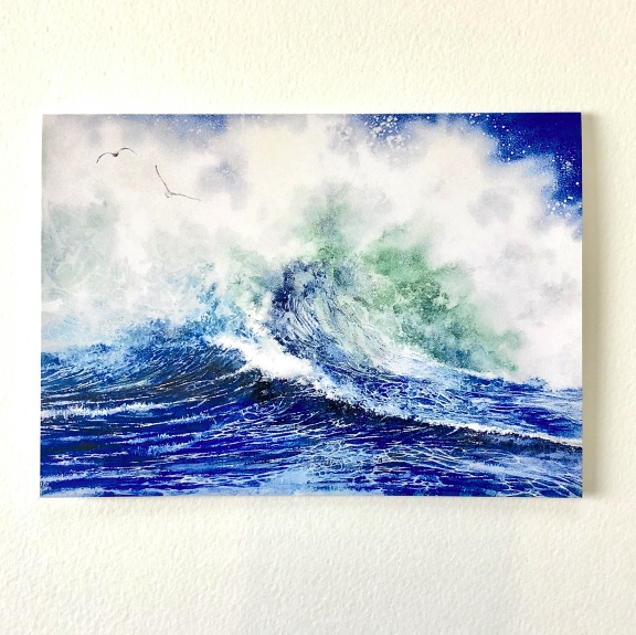 Greetings card – Chasing waves (‘Ocean’ series)