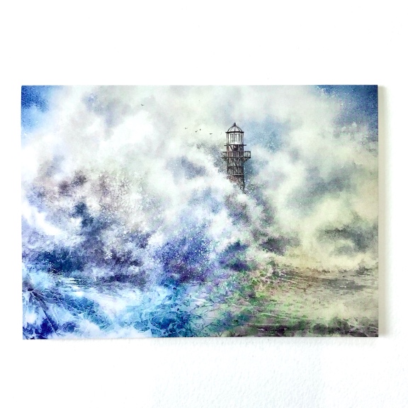 Greetings Card – A Light in a Storm (Lighthouse series)