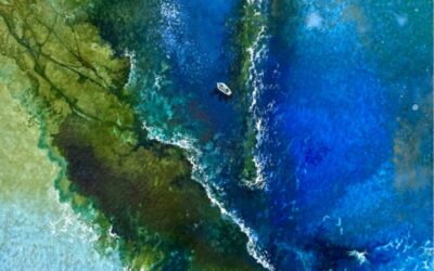 Pouring Watercolour Seascapes | Inspired by Aerial Coastlines